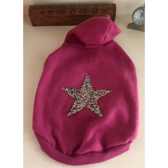 Top Paw Pet Dog Apparel Star Sweatshirt Pink Size Medium - Picture 1 of 6